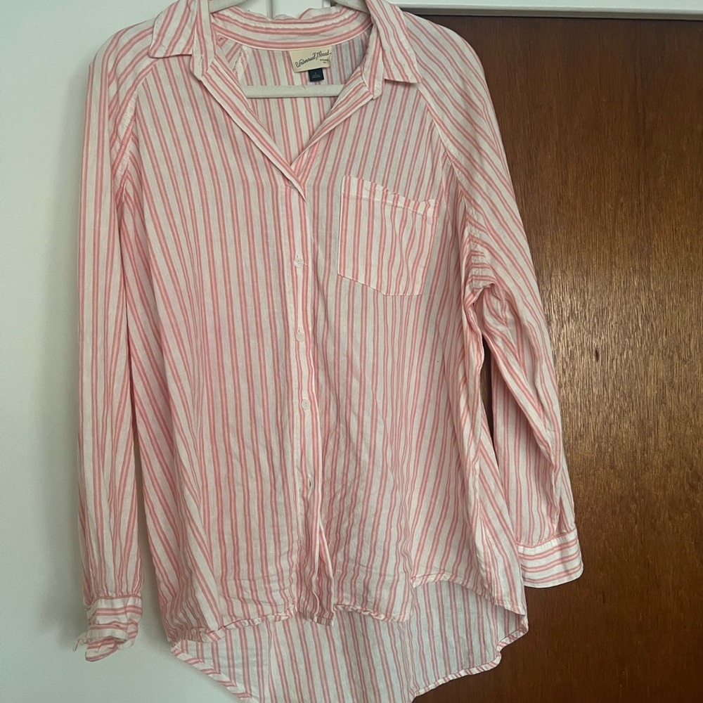 Universal Thread Pink and White Striped Shirt